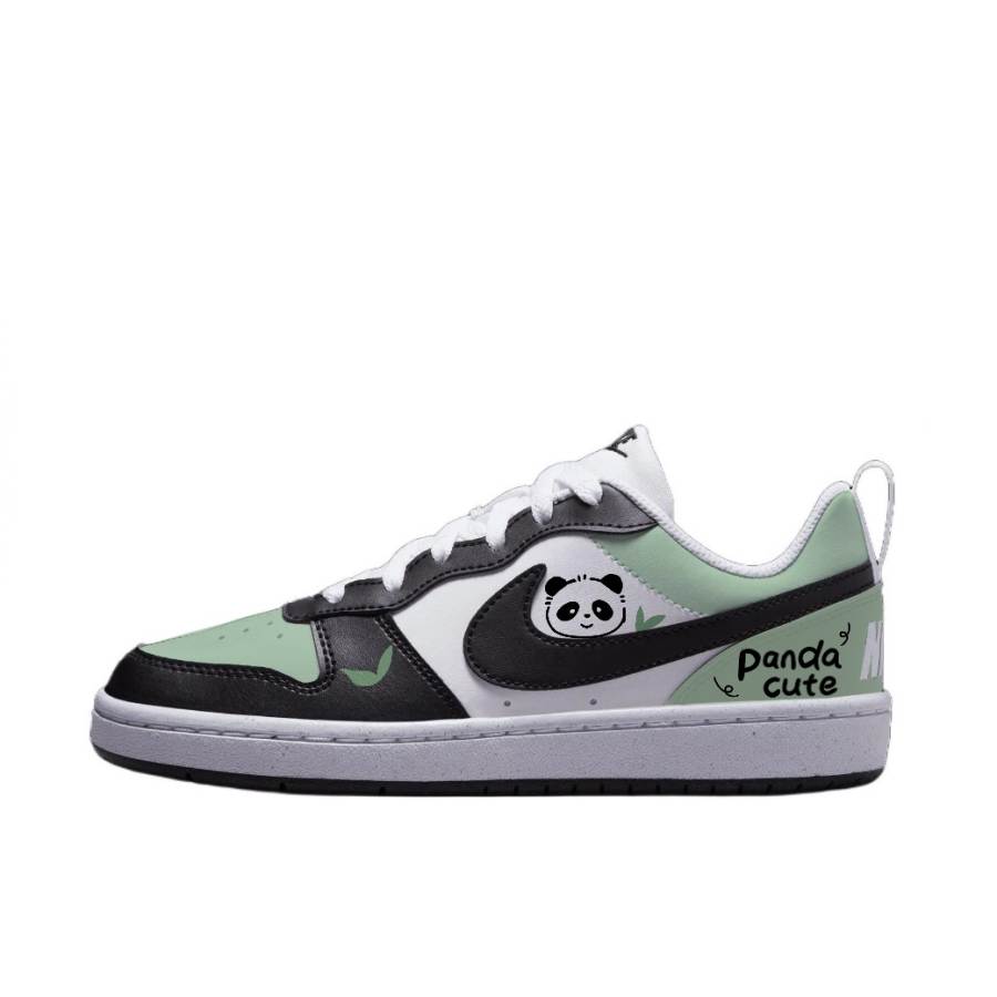 Nike Nike Court Borough Bamboo Panda Slip Resistant Abrasion Resistant Low top Kids' Skateboarding Shoes Black Green