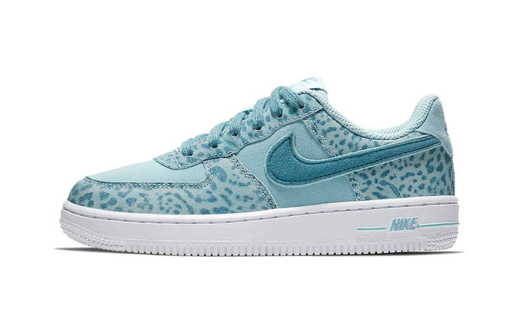 Nike Nike Air Force 1 Slip Resistant Balance Low top Kids' Skateboarding Shoes Ocean Blue Children Aged 3 7 Years Old