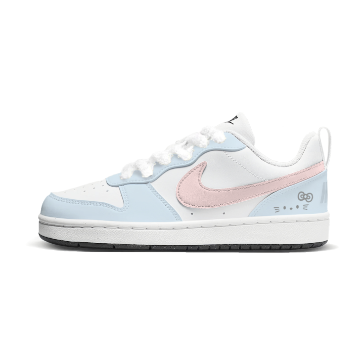 Nike Nike Court Borough Synthetic Leather Low top Kids' Skateboarding Shoes Light Blue Unisex