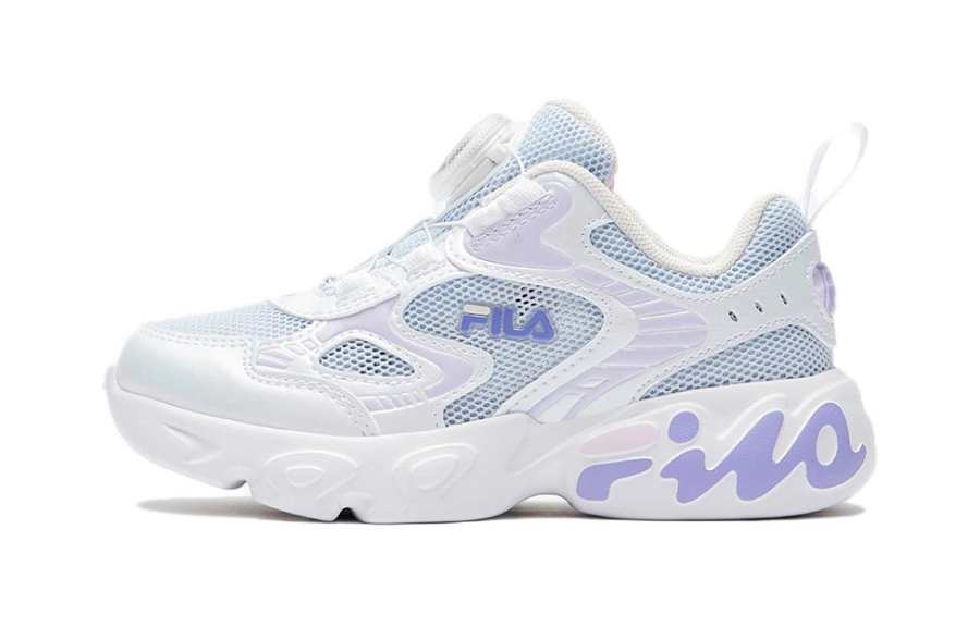 FILA KIDS Heritage FHT PALETTE Mesh Breathable Low top Kids Lifestyle Shoes Blue Purple Children Aged 3 7 Years Old