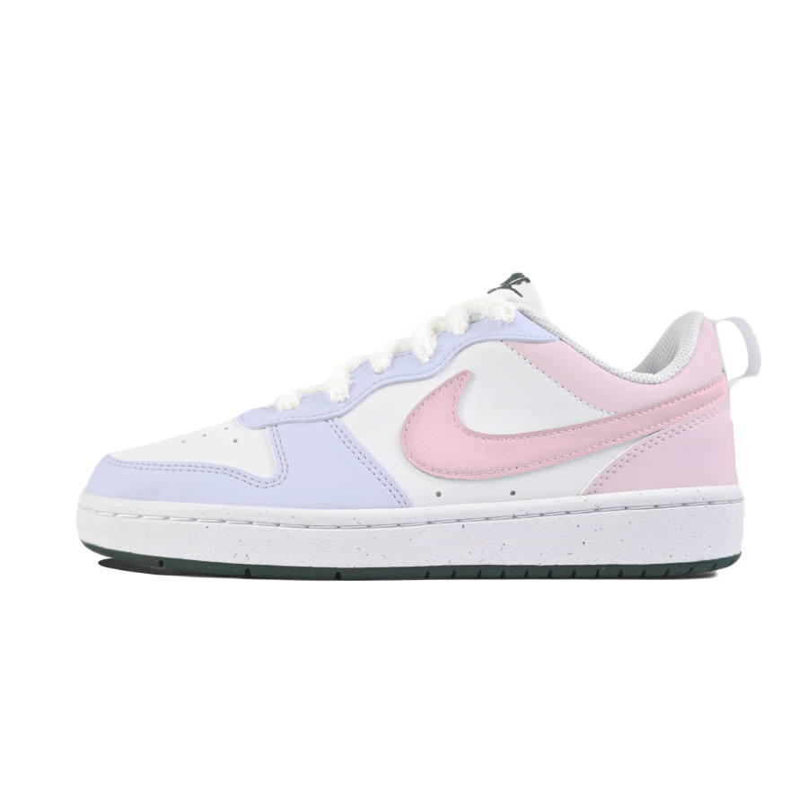 Nike Nike Court Borough Pink Dreamy Slip Resistant Abrasion Resistant Low top Kids' Skateboarding Shoes White Teenagers
