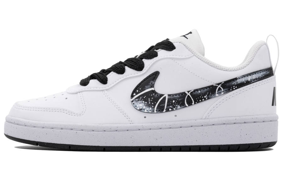 Nike Nike Court Borough Synthetic Leather Low top Kids' Skateboarding Shoes White Teenagers