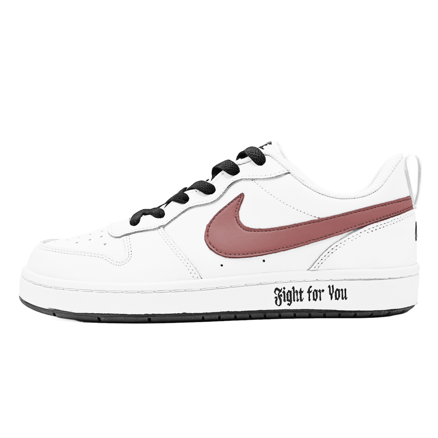 Nike Nike Court Borough Sakurano Synthetic Leather Abrasion Resistant Low top Kids' Skateboarding Shoes Burgundy Teenagers