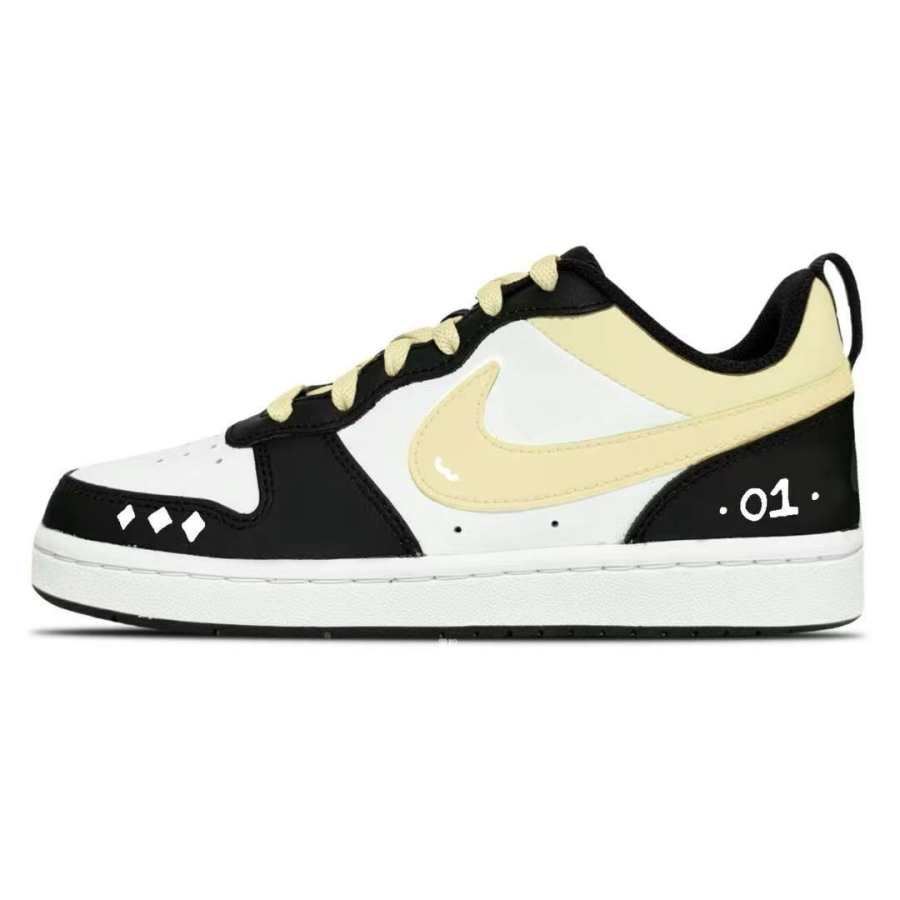 Nike Nike Court Borough Yellow Star Leather Abrasion Resistant Low top Kids' Skateboarding Shoes Unisex
