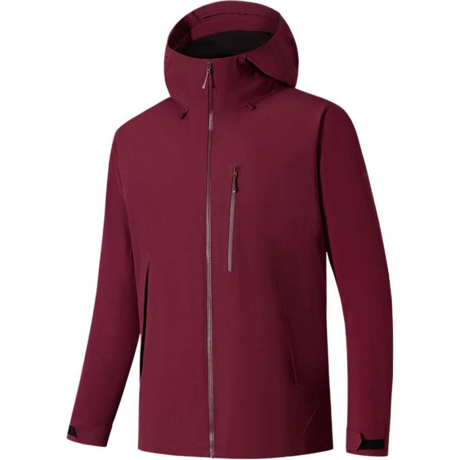 ANTA Puffer Jackets Men's Cinnabar Maple Red Hooded Moderate Puffer Jacket