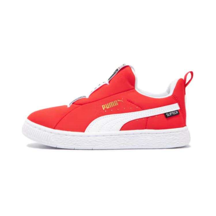 PUMA Slip Resistant, Abrasion Resistant, Lightweight Low top Kids' Skateboarding Shoes Red White