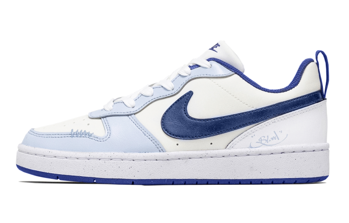 Nike Nike Court Borough Six Eight, Blue Graffiti Leather Abrasion Resistant Slip Resistant