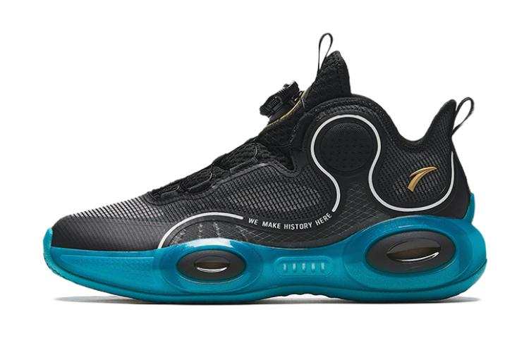 Anta Alien 3 Cushioning Abrasion Resistant Mid top Basketball Shoes Black White Teenagers