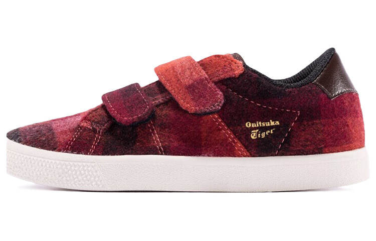 Onitsuka Tiger LawnShip PS Soft And Comfortable Cushioning Low top Kids' Skateboarding Shoes Red Plaid
