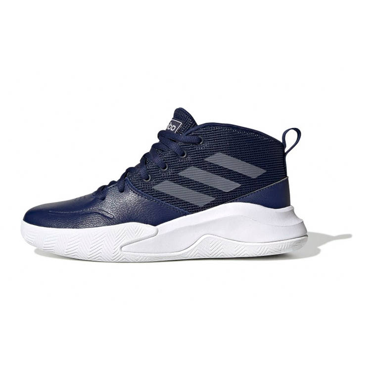 Adidas Adidas OwnTheGame Wide Slip Resistant Mid top Basketball Shoes Dark Blue White Kids'