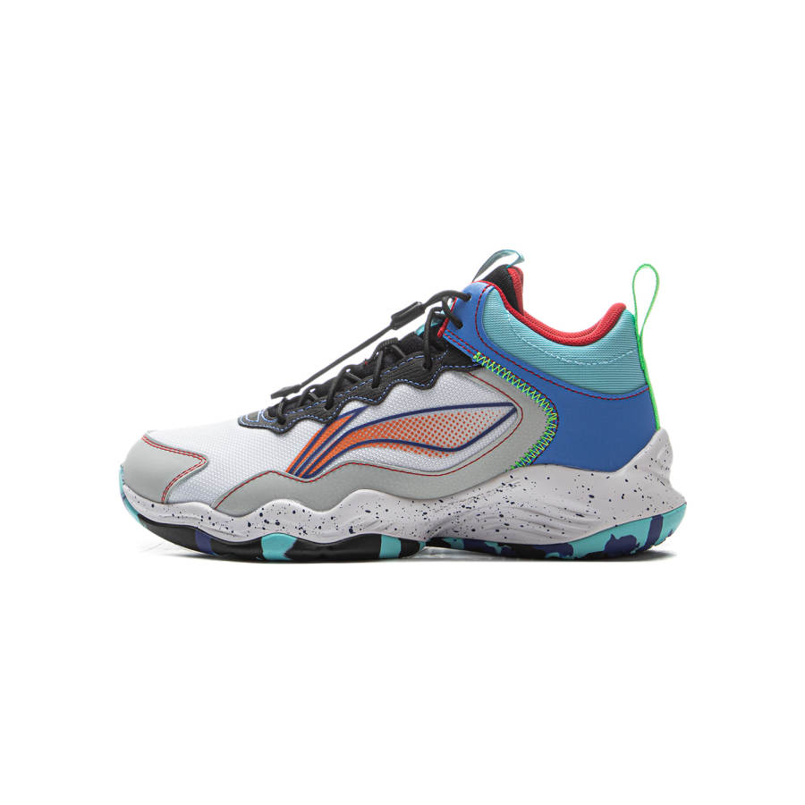 Li-Ning YOUNG Li Ning YOUNG Avant Garde Ling I TD Synthetic Leather Low top Children's Basketball Shoes Gray Blue 20 42 Kids'