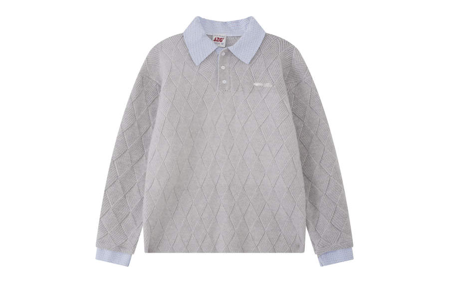 F426 F426 Sweaters Unisex Lapel Moderate Mock Two Piece
