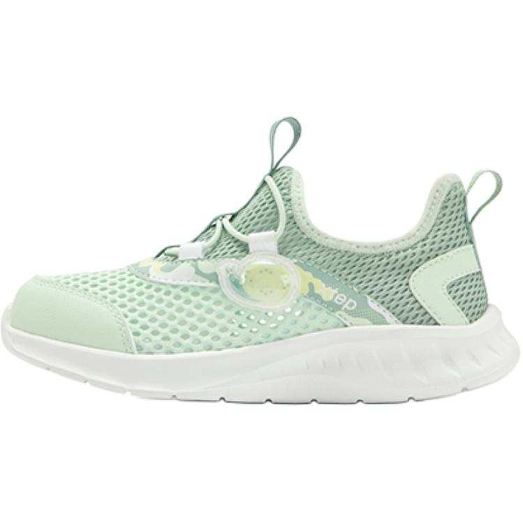 XTEP Fabric Abrasion Resistant Breathable Low top Kids' Running Shoes Ice Porcelain Green/Pine Frost Green