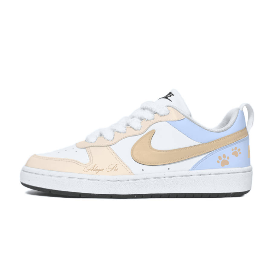 Nike Nike Court Borough Low top Kids' Skateboarding Shoes Beige Blue Teenagers