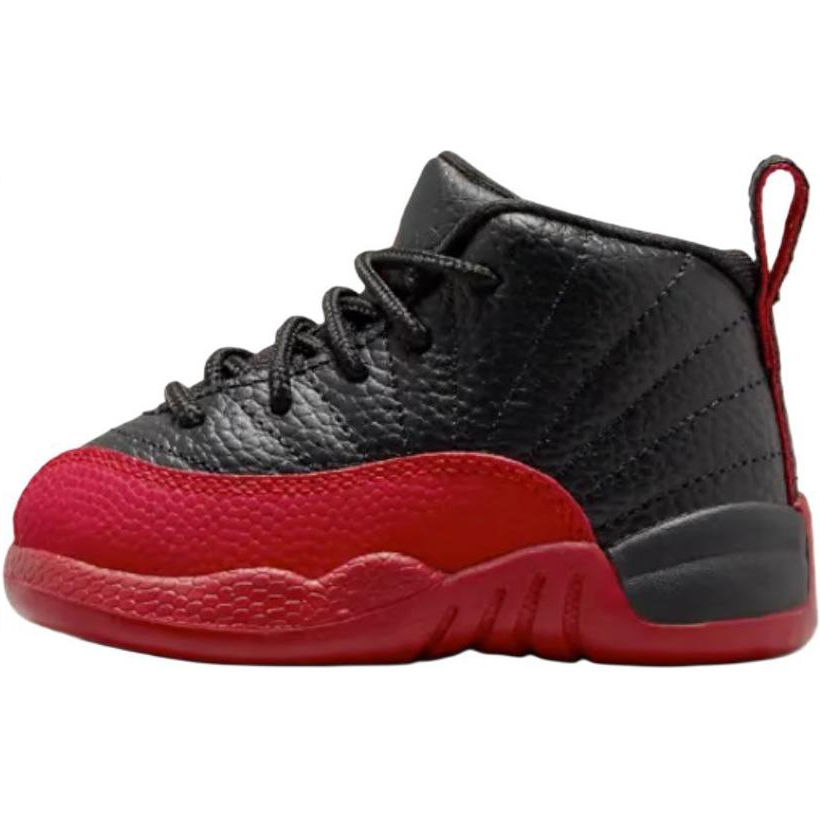 Jordan Jordan Air Jordan 12 Slip Resistant Abrasion Resistant High top Toddler Shoes Black Red Infant And Toddler