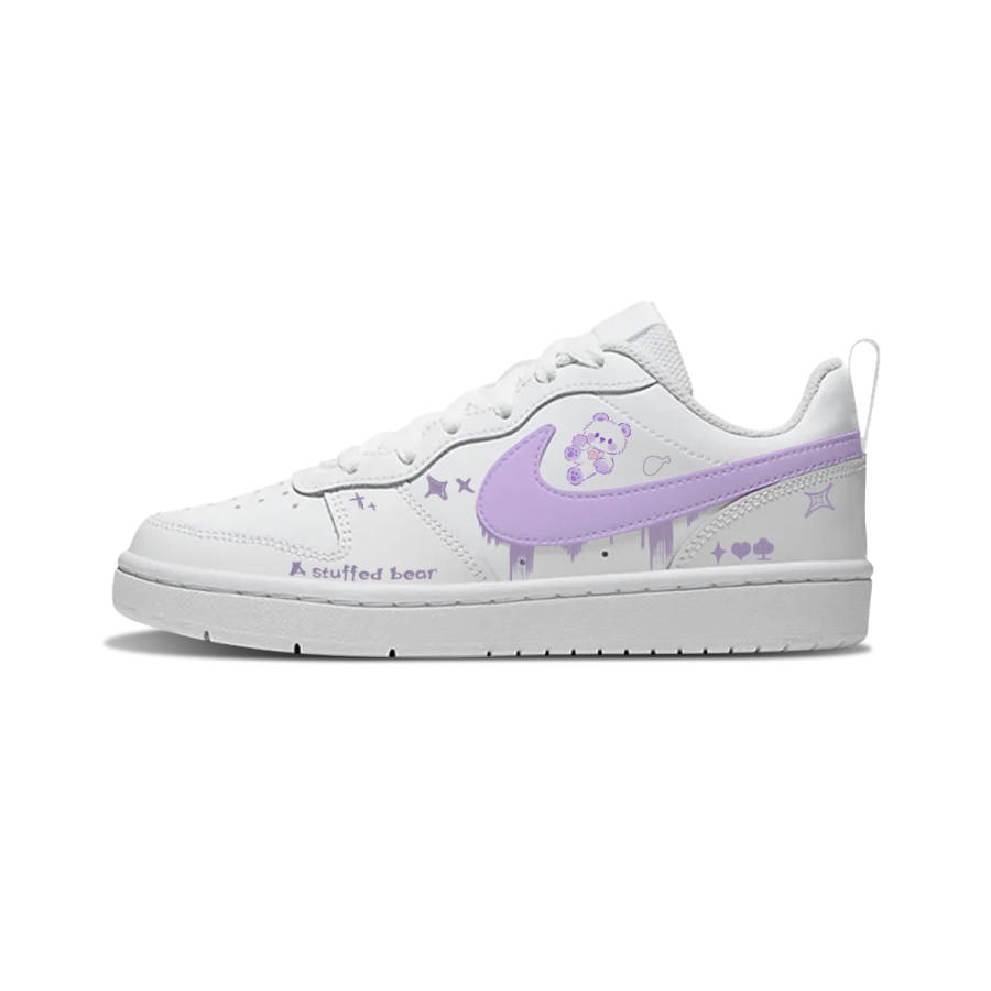 Nike Nike Court Borough Purple Bear Synthetic Leather Slip Resistant Cushioning Abrasion Resistant Low top Skateboard Shoes
