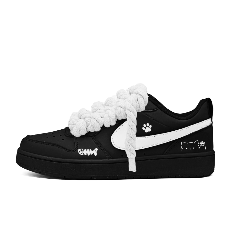 Nike Nike Court Borough Lucky Cat Slip Resistant Lightweight Cushioning Low top Kids' Skateboarding Shoes White Kids'