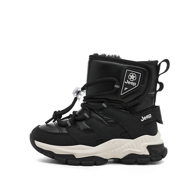 Jeep Synthetic Leather, Textile Anti Kick Abrasion Resistant Thermal High top Kids' Snow Boots