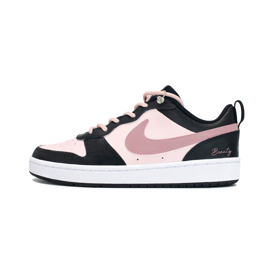 Nike Nike Court Borough Light Strawberry Leather Low top Kids' Skateboarding Shoes Black Pink Kids'