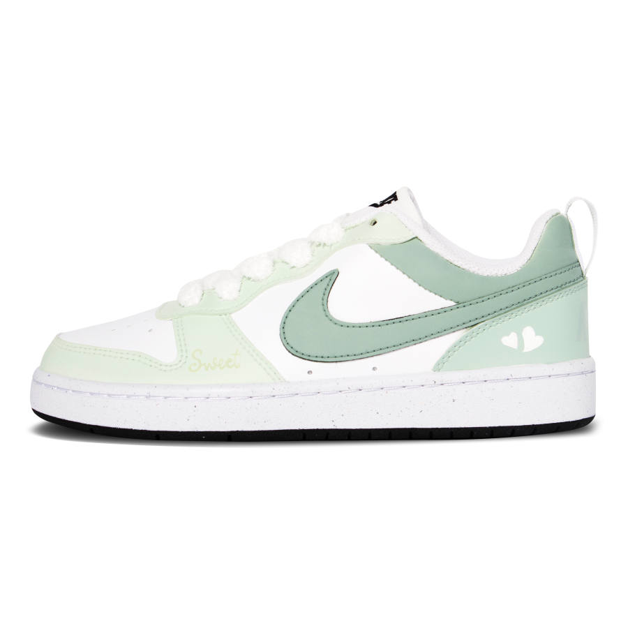 Nike Nike Court Borough Synthetic Leather Anti Kick Cushioning Abrasion Resistant Low top Kids' Skateboarding Shoes