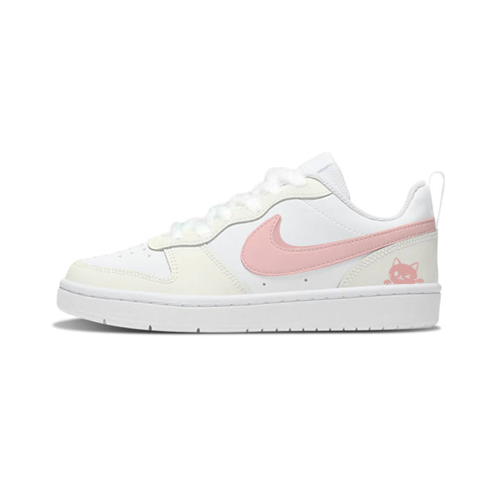 Nike Nike Court Borough Light Pink Meets Cat Leather Slip Resistant Cushioning Abrasion Resistant