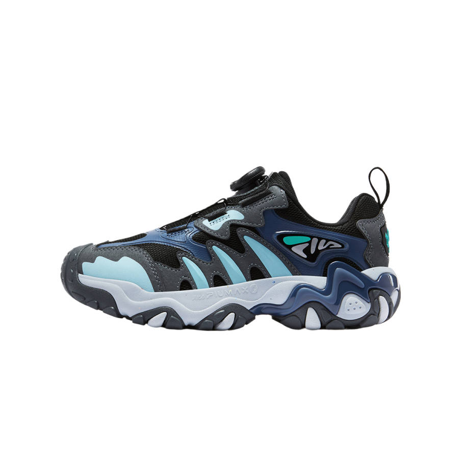 FILA KIDS Synthetic Leather, Textile Slip Resistant Kids' Outdoor Shoes Black Blue Kids'