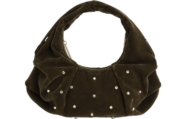 URBAN REVIVO Fabric Handbag Regular Women's Dark Brown Green