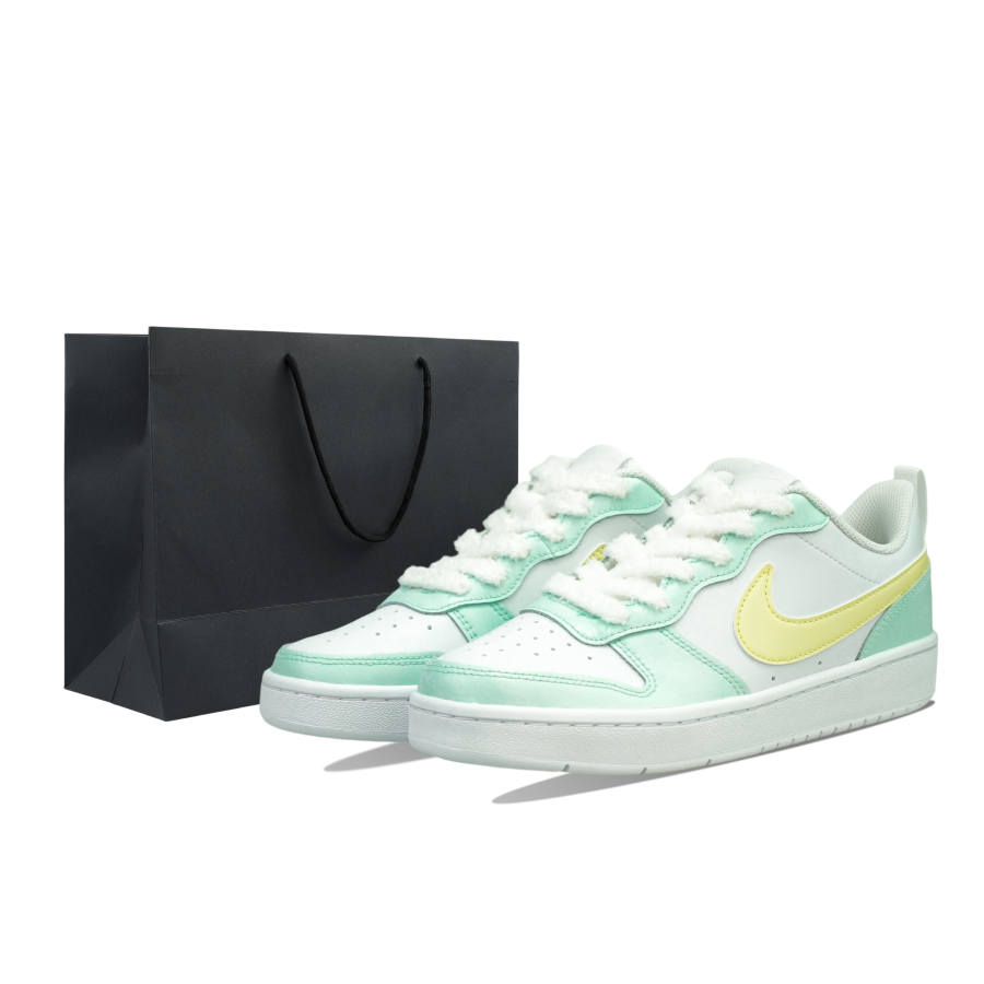 Nike Nike Court Borough Little Apple Leather Slip Resistant, Breathable, And Quick Dry Low top Skateboard Shoes Kids'
