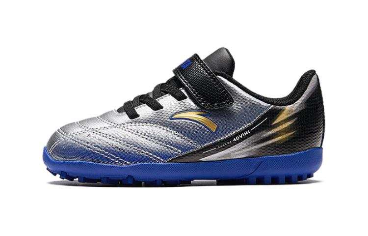 Antakids Slip Resistant Low top Kids' Soccer Shoes Silver Blue Black Children Aged 3 7 Years Old
