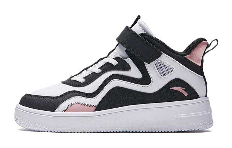 Antakids Synthetic Leather Slip Resistant Abrasion Resistant High top Skateboard Shoes Black White Pink Teenagers