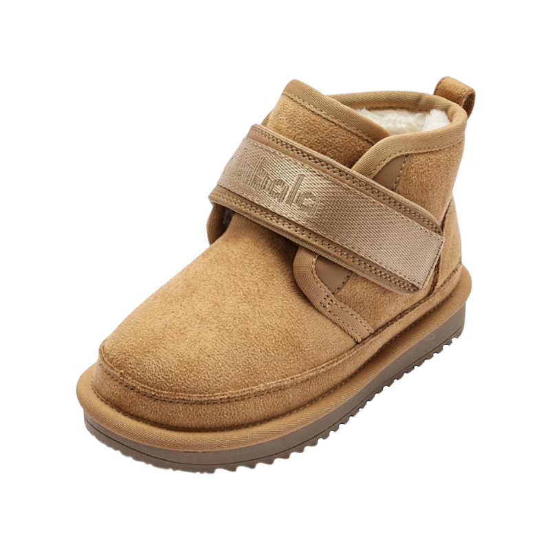 BALABALA BALABALA Fashion Classic Versatile Thickened Fleece Lined, Warm Short Boots Hook and Loop Snow Boots Kids' Boots