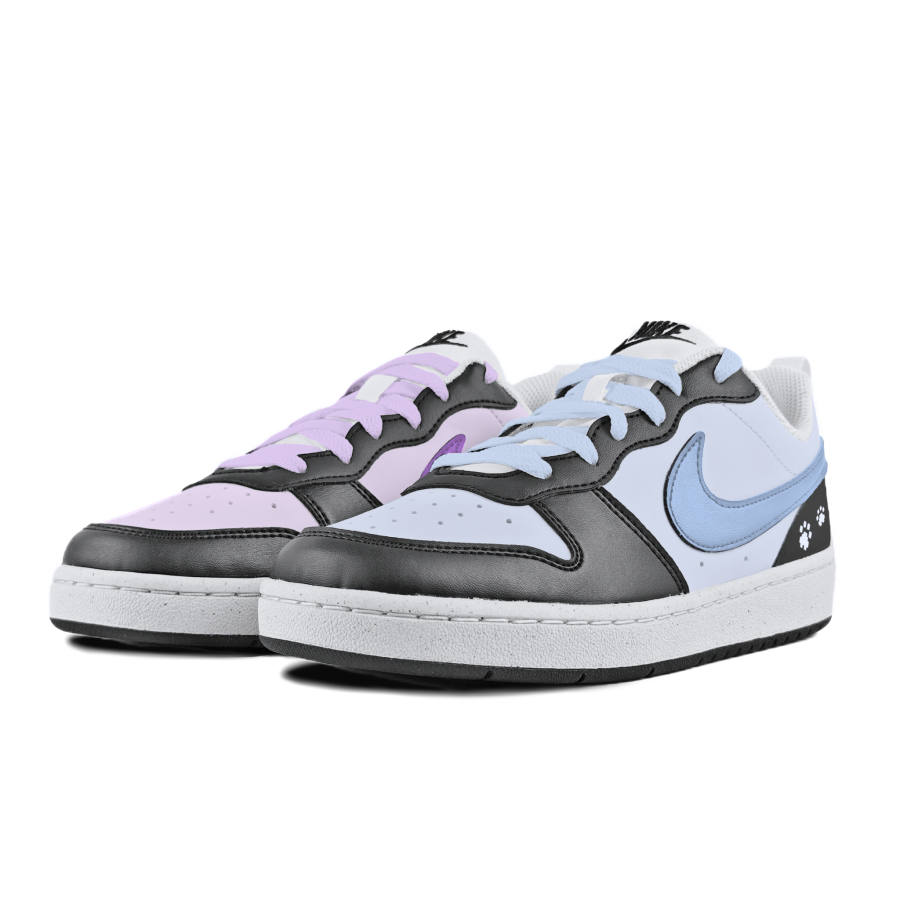 Nike Nike Court Borough Slip Resistant Abrasion Resistant Low top Kids' Skateboarding Shoes White Teenagers
