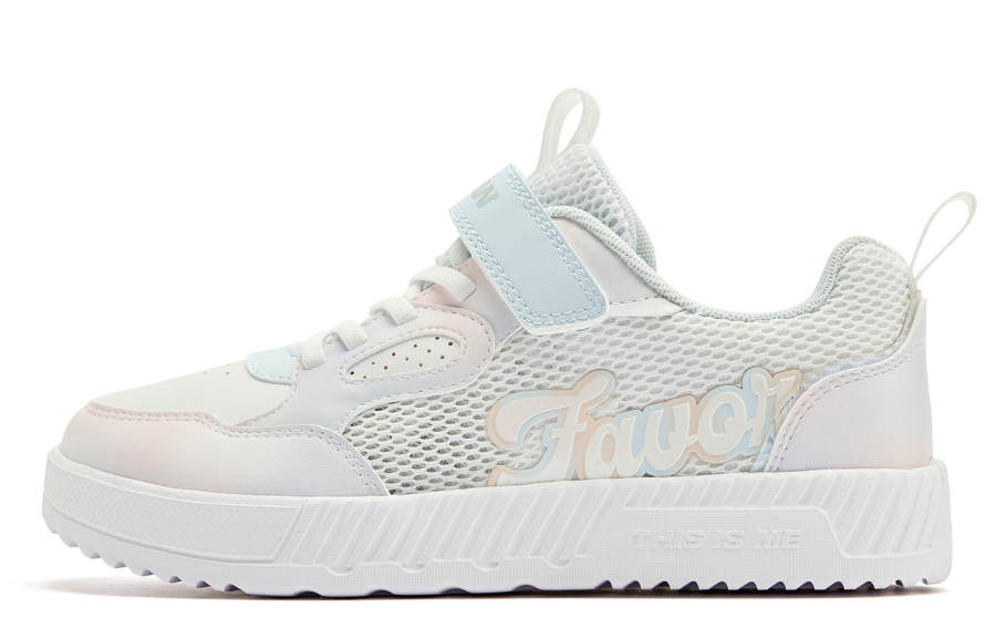 QIAODAN Low top Skateboard Shoes White Blue Teenagers