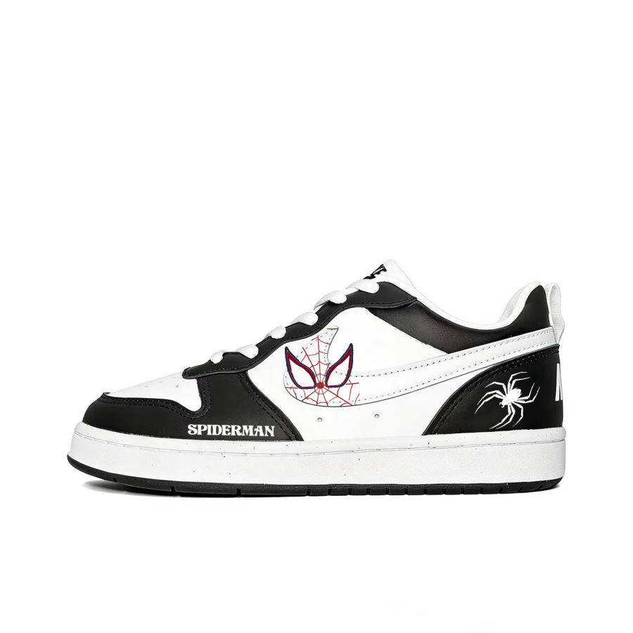 Nike Nike Court Borough Spiders Man Synthetic Leather Slip Resistant Abrasion Resistant Low top Kids' Skateboarding Shoes