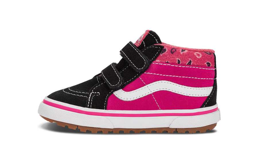 Vans SK8 Sports Mid top Toddler Shoes Black Pink Infant And Toddler
