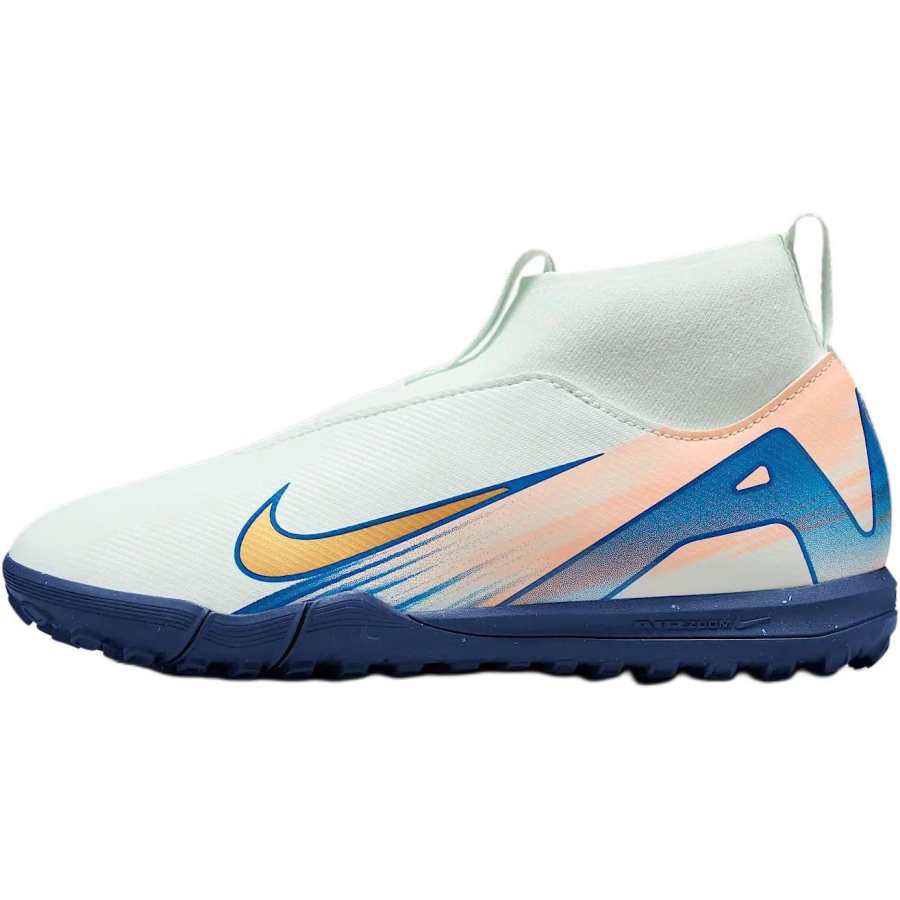Nike Nike SUPERFLY 10 ACADEMY Slip Resistant Abrasion Resistant Mid top Kids' Soccer Shoes White Blue Teenagers
