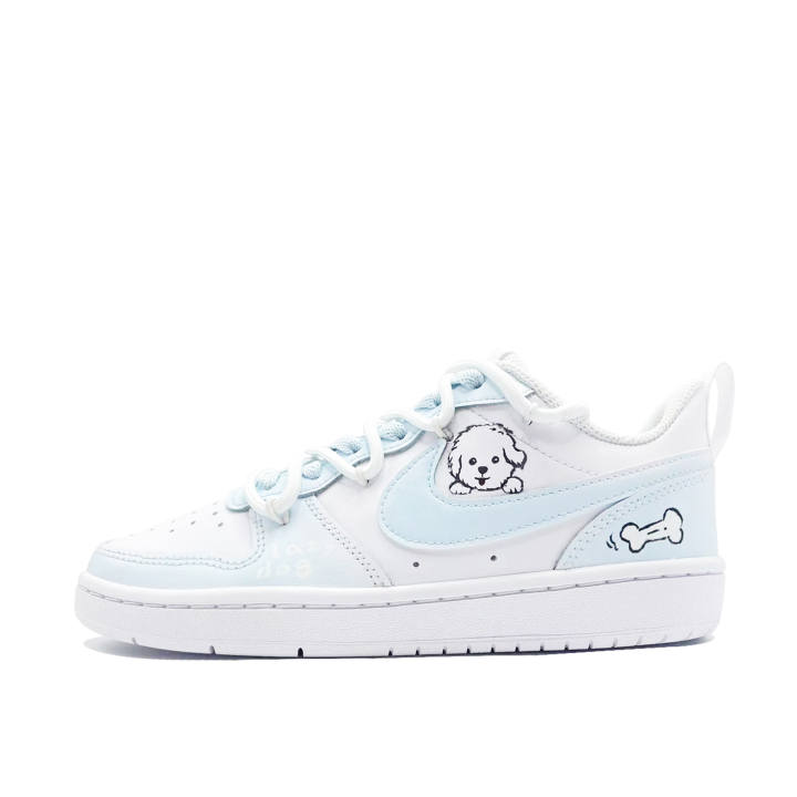 Nike Nike Court Borough Blue Ocean Companion Leather Slip Resistant Cushioning Abrasion Resistant Low top