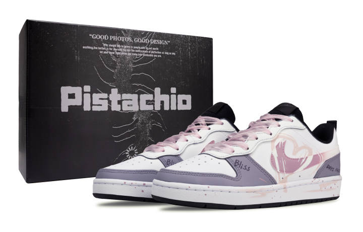 Nike Nike Court Borough Purple Rose Sunset Leather Abrasion Resistant Breathable Low top Skateboard Shoes Light Purple Kids'