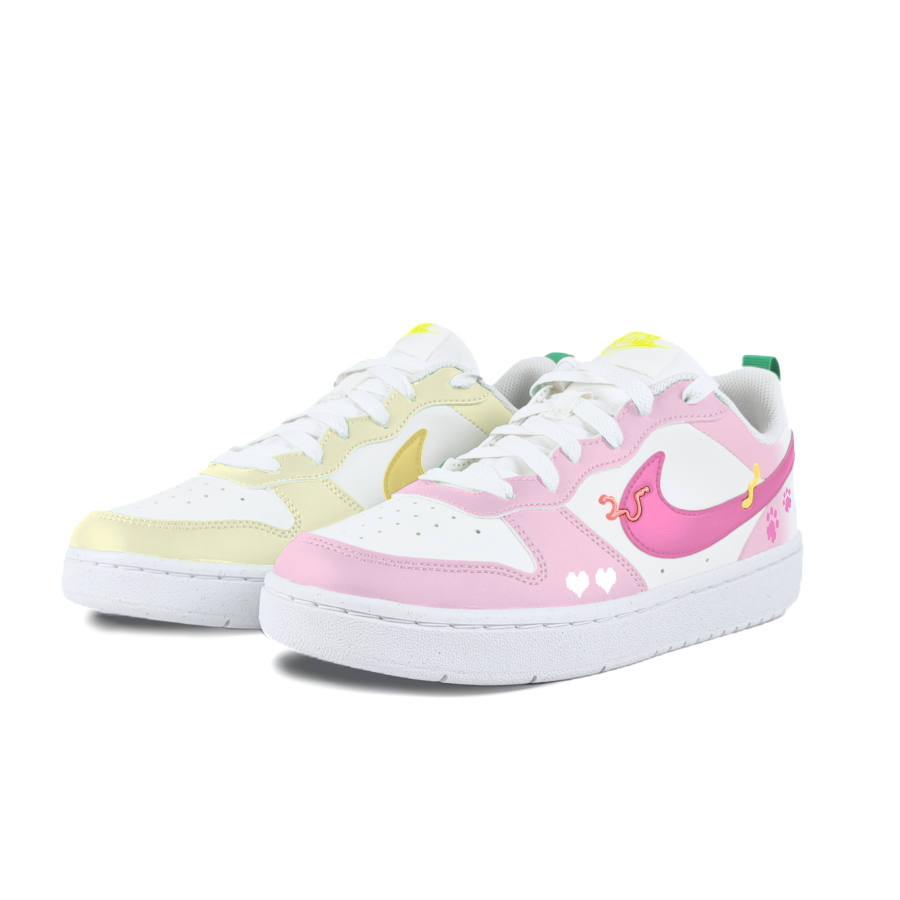 Nike Nike Court Borough Low Recraft Bg Slip Resistant Abrasion Resistant Low top Kids' Skateboarding Shoes Pink Yellow