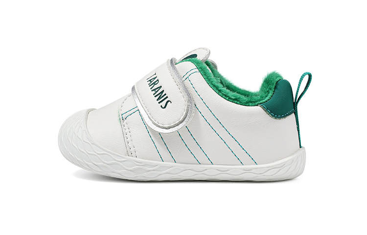 TARANIS Fleece Lined Biomimetic Sole Soft Cushioning Shoes Pre Walking Baby Shoes Ecru Infant And Toddler