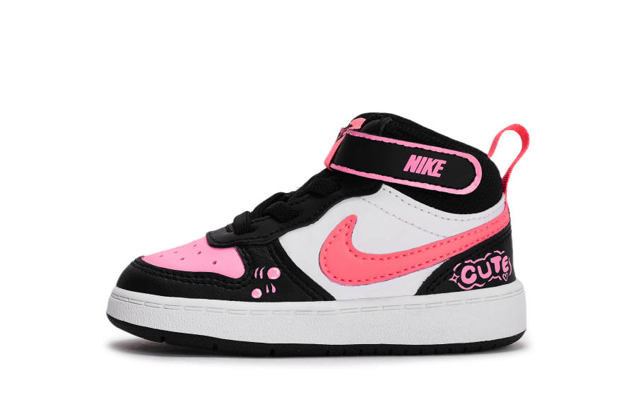 Nike Nike 811 Manufacturing, Candy Amusement Park Slip Resistant Abrasion Resistant Mid top Toddler Shoes Black White Pink