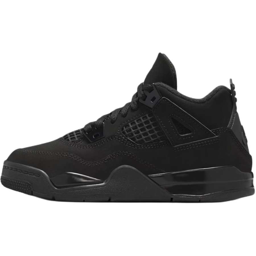 Jordan Jordan Air Jordan 4 Mid top Basketball Shoes Black Children Aged 3 7 Years Old