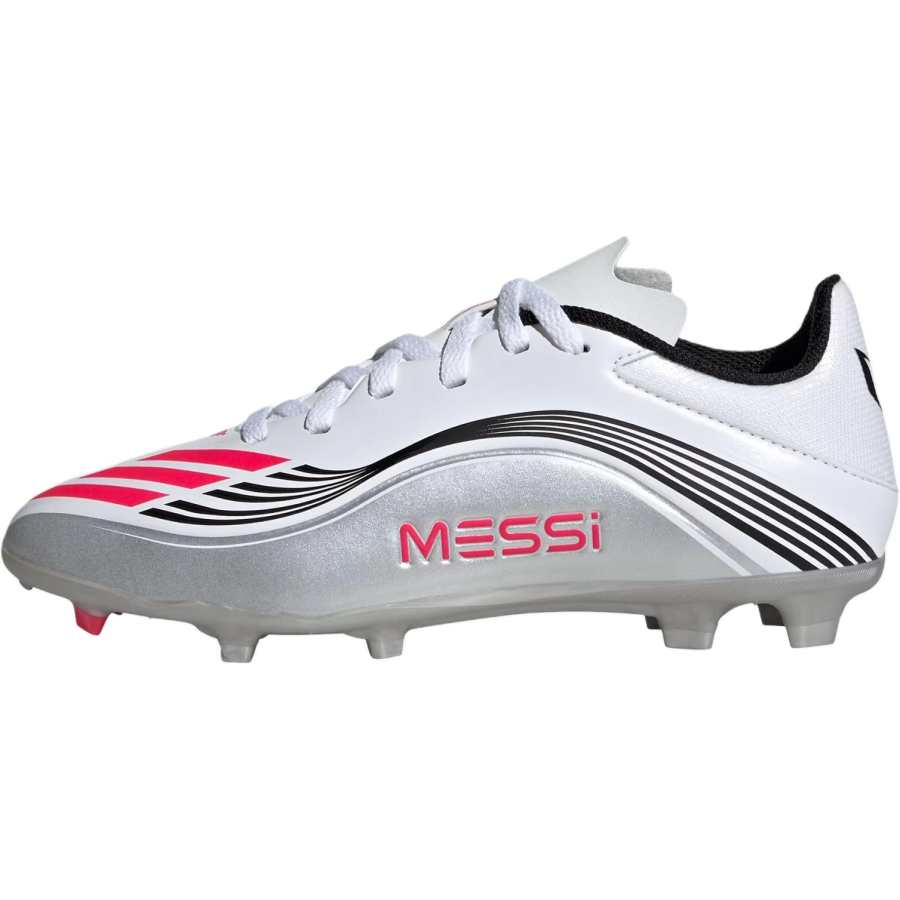 Adidas Adidas F50 League Abrasion Resistant Low top Kids' Soccer Shoes White Red Silver Kids'