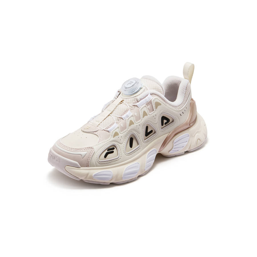 FILA KIDS Synthetic Leather, Textile Slip Resistant Low top Kids' Running Shoes Milk White Teenagers