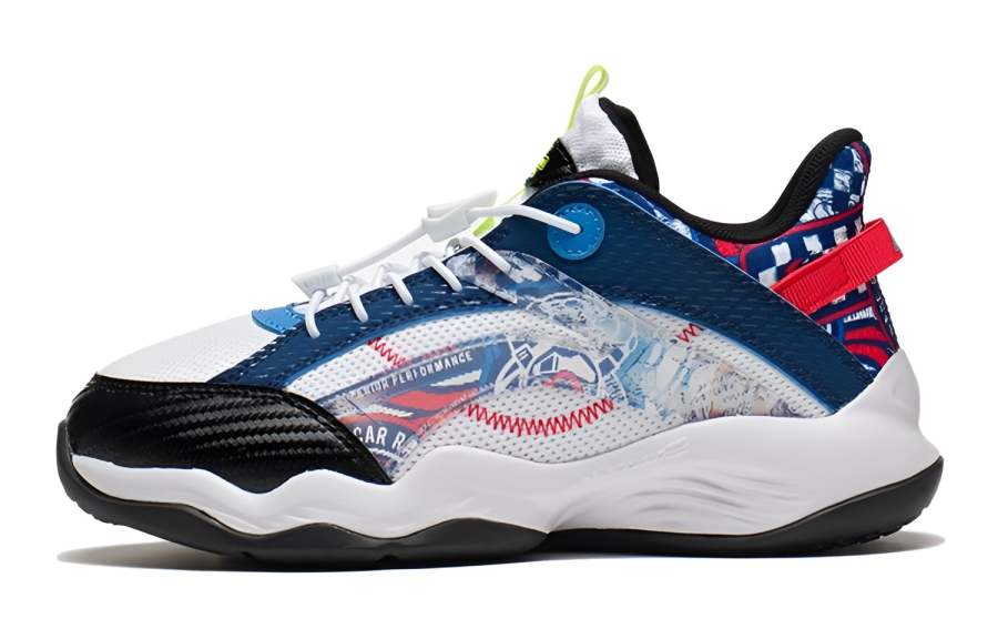 Li-Ning YOUNG Li Ning Low top Basketball Shoes White Blue Teenagers