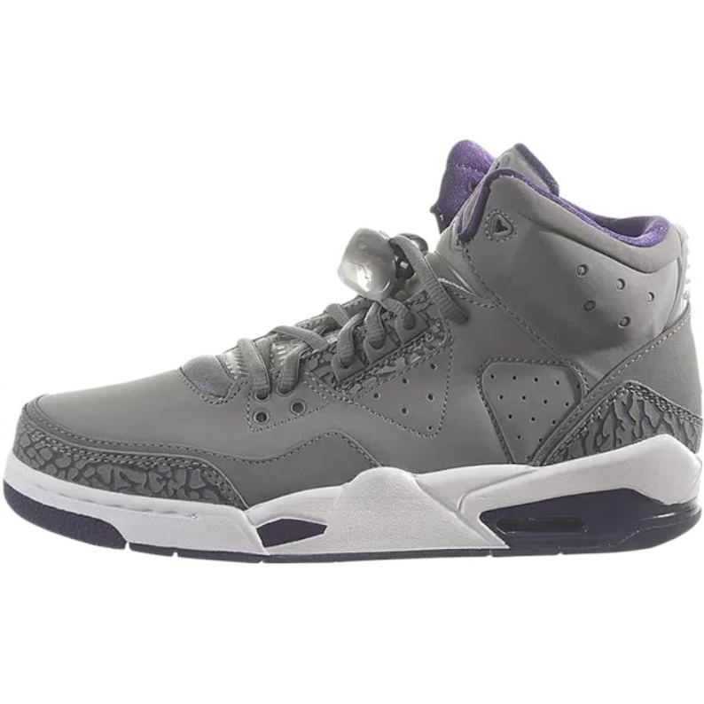 Jordan Jordan Abrasion Resistant Mid top Children's Basketball Shoes Gray Teenagers