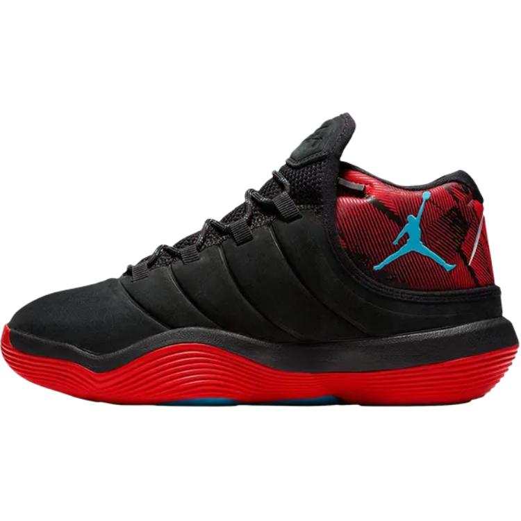Jordan Jordan Super.Fly 2017 Mid top Basketball Shoes Black Red Kids'