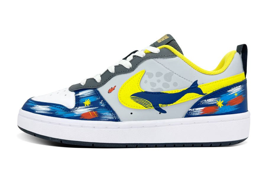 Nike Nike Court Borough Fabric Abrasion Resistant Breathable Slip Resistant Low top Kids' Skateboarding Shoes
