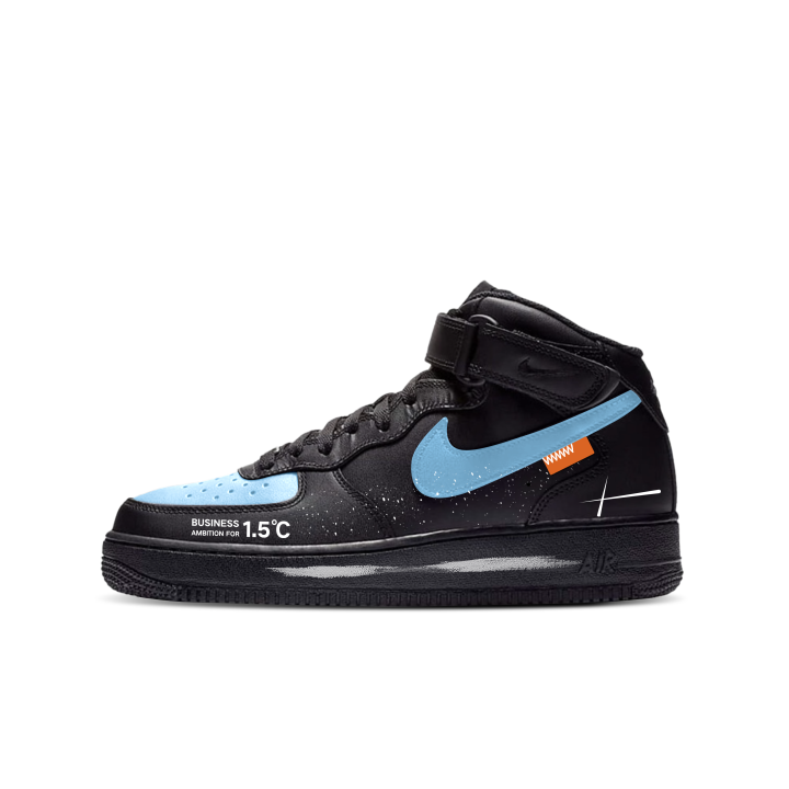 Nike Nike Air Force 1 Abrasion Resistant Height Increasing Low top Skateboard Shoes Unisex Blue Black