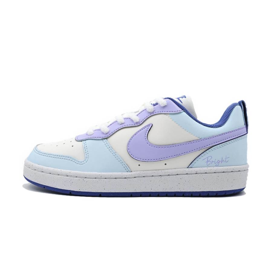 Nike Nike Court Borough Slip Resistant Abrasion Resistant Low top Kids' Skateboarding Shoes Blue White Purple Teenagers